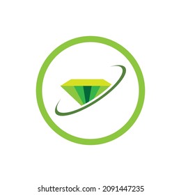 ilustración de icono del logotipo del diamante verde esmeralda