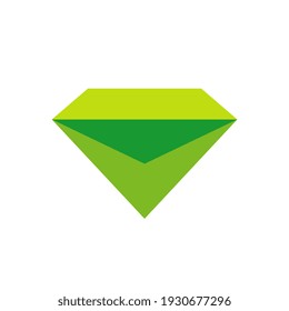 Green emerald gemstone logo icon design template elements, isolated on white background