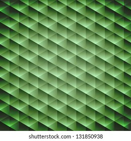 Green emerald geometric cubic background, vector illustration