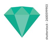 Green emerald icon isolated on white background vector illustration. Flat vector design. Jewelry, gem, shop, luxury and rich symbol sign. Green smaragd symbol.  Jewelry logo design.