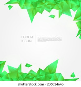 Green emerald mineral crystal background texture pattern in polygon and abstract style, create by vector