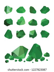 Green emerald rock set 