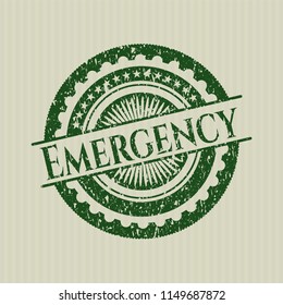 Green Emergency distress rubber stamp