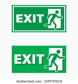 Two Vector Green Evacuation Signs Stock Vector (Royalty Free) 1939342564