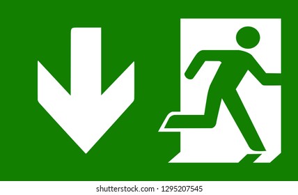 Green emergency exit sign