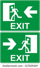 Green emergency exit sign