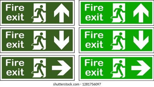 Green Emergency Fire Exit Door Sign Stock Vector (Royalty Free ...