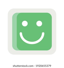 diseño de ilustración vectorial de icono de la cara sonriente de emoji cuadrado verde