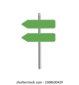 green empty arrow road sign