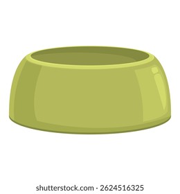 Green empty bowl waiting to be filled with food for a dog or a cat