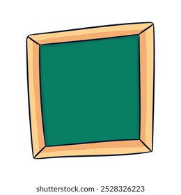 Green empty chalkboard template on white background.
