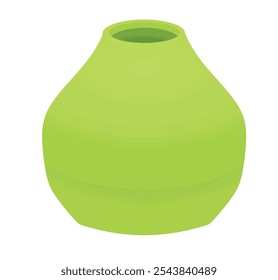 Green empty vase. vector illustration