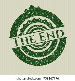 Green The End distress rubber grunge texture stamp
