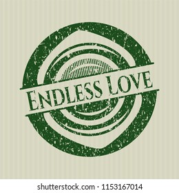 Green Endless Love rubber grunge texture seal