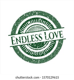 Green Endless Love rubber stamp