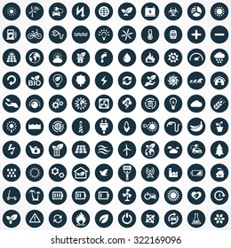 green energy 100 icons universal set for web and mobile

