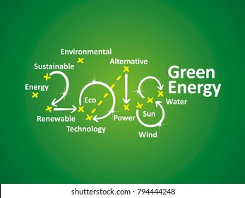 Green Energy 2018 green background vector