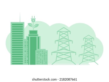 Green energy background. ECO friendly concept. Vector trend illustration.