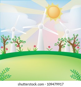 Green energy background with empty space, create by vector.