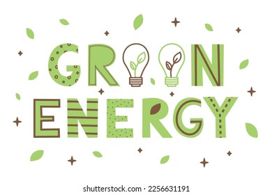 Green energy banner. Zero waste and eco friendly concept. Reasonable energy consumption