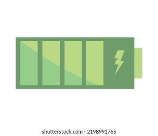 green energy battery charged isolated icon