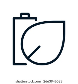 Ícone de bateria de energia verde, Sinal do logotipo do vetor, Ilustração, forma, design, ícone UX UI, eps editável