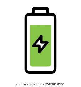 Green energy battery sustainable power isolated illustration