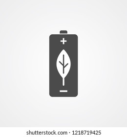 Green energy battery vector icon sign symbol