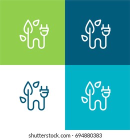 Green energy green and blue material color minimal icon or logo design