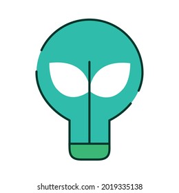 green energy bulb ecology icon