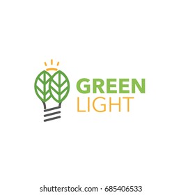 Green energy bulb logo