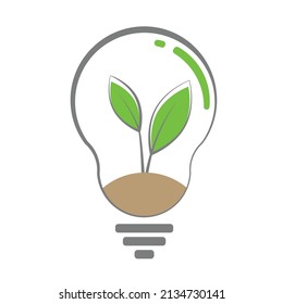 Green Energy Bulb Logo Vector . Illustration of Green Energy