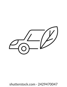 green energy car icon, vector best line icon.