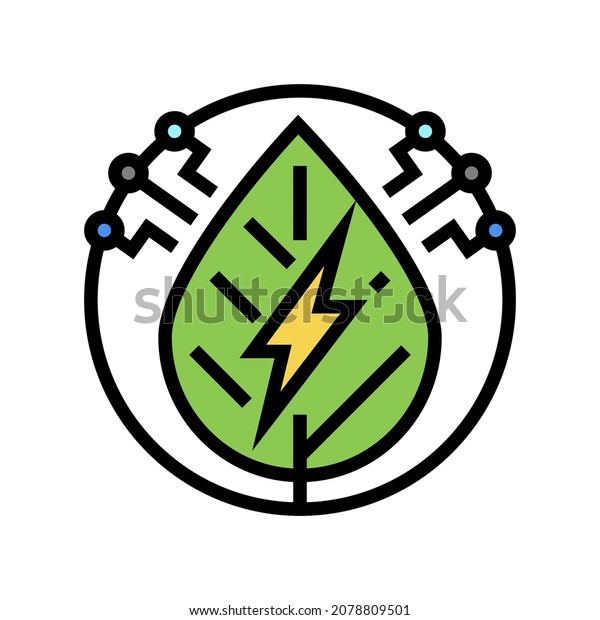 green energy color icon vector. green energy\
sign. isolated symbol\
illustration