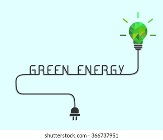 Green energy concept with abstract lightbulb