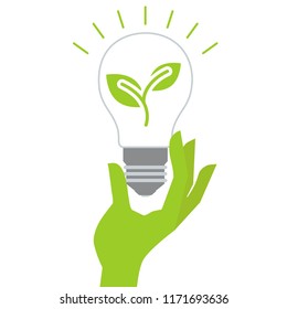 Green energy concept. Background with ecology icons.