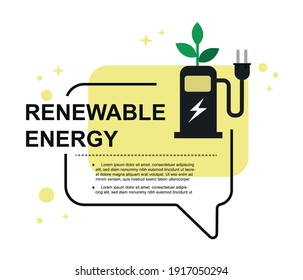 green energy concept. Charging stations electric cars icon, banner, editable vector design.
