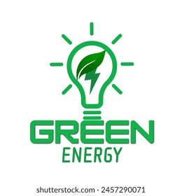 Green energy concept icon, renewable energy, sustainable development