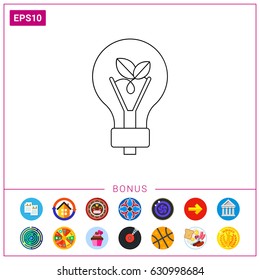 Green Energy Concept and Light Bulb Icon