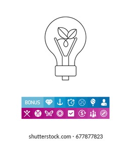 Green Energy Concept and Light Bulb Icon