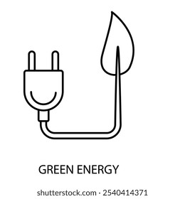 green energy concept line icon. Simple element illustration. green energy concept outline symbol design.