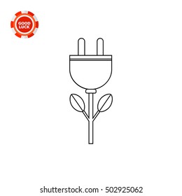 Green Energy Concept and Plug Icon