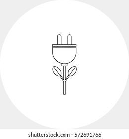 Green Energy Concept and Plug Icon