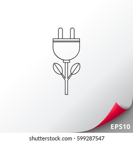 Green Energy Concept and Plug Icon