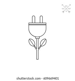 Green Energy Concept and Plug Icon
