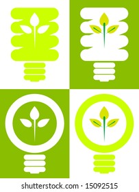 Green energy concept - power saving light bulbs.