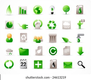 green energy concept vector icons set (see also other related images in my portfolio)