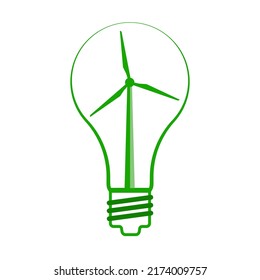 Green energy concept. Vector sketch illustration isolated on white background. Wind power generator - renewable energy innovation concept illustration