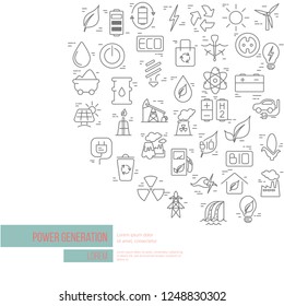 Green energy concept – vector symbols of  energy with place for your text.