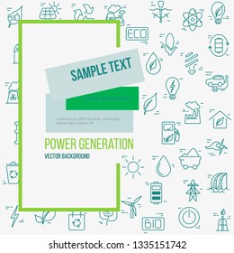 Green energy concept – vector symbols of  energy with place for your text.